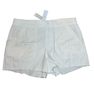 American Eagle 90s Boyfriend High Rise Cargo Shorts White Size 12/31 NWT